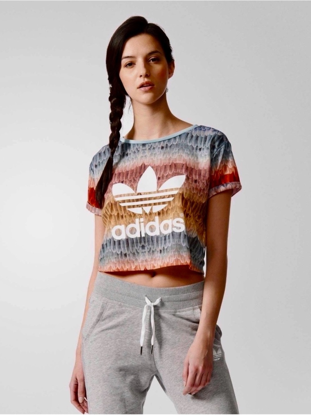 adidas  Cropped Trefoil Tee